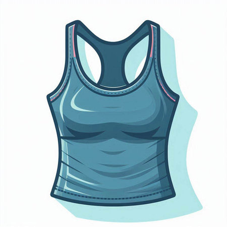Illustration of a blue tank top on a white background - vectorのイラスト素材