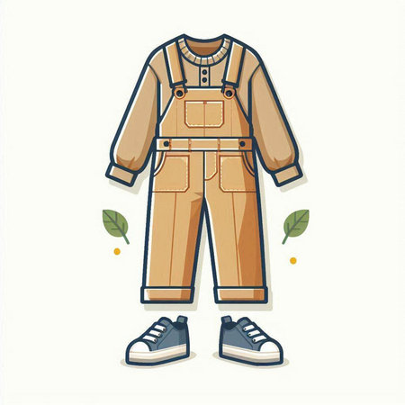 Clothing for work in the garden. Vector illustration on white background.のイラスト素材