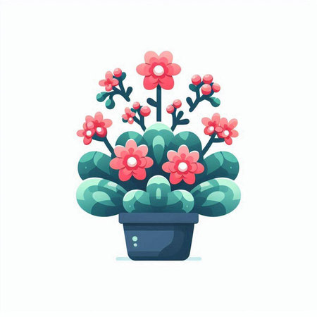 Flowerpot with cactus. Vector illustration in cartoon style.のイラスト素材