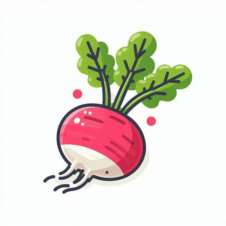 Radish icon isolated on white background. Vegetable vector illustration.のイラスト素材