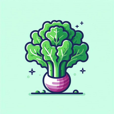 Vegetable icon. Cabbage in a pot. Vector illustration.のイラスト素材