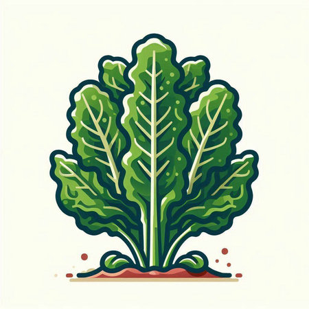 Vector illustration of a lettuce plant isolated on a white background. Vector illustration.のイラスト素材