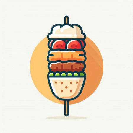 Chocolate ice cream icon in flat style. Vector illustration. Eps 10のイラスト素材