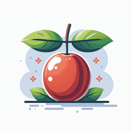 Illustration with cherry on a white background. Vector illustration. Eps 10のイラスト素材