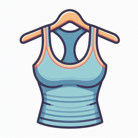Illustration of a blue tank top on a white background - vectorのイラスト素材