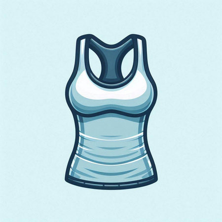 Illustration of a white tank top on a light blue background.のイラスト素材