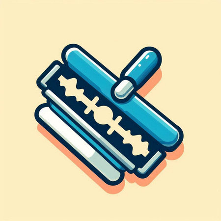 Shaving razor icon isolated on yellow background. Vector Illustration.のイラスト素材