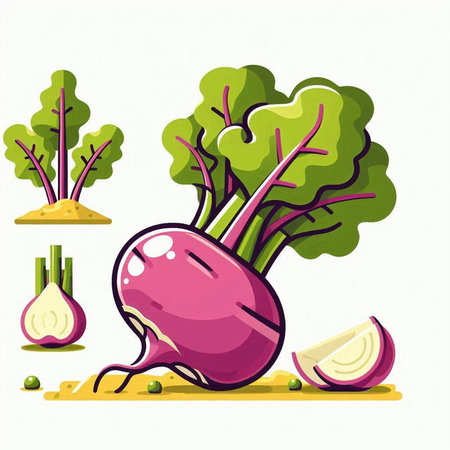 Beetroot and onion. Vector illustration on a white background.のイラスト素材