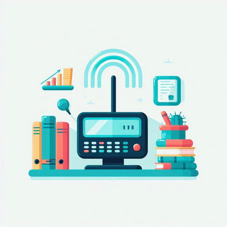 Modern flat design vector illustration concept of online education and e-learning.のイラスト素材