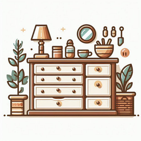 Furniture vector illustration. Furniture for living room interior design.のイラスト素材