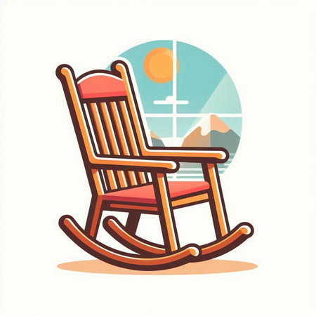 Vector illustration of rocking chair. Isolated on a white background.のイラスト素材