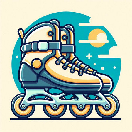 Roller skates. Vector illustration of a roller skates.のイラスト素材