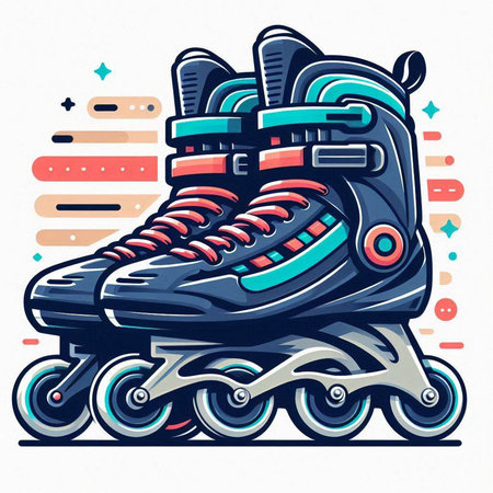Roller skates. Vector illustration of a roller skates.のイラスト素材