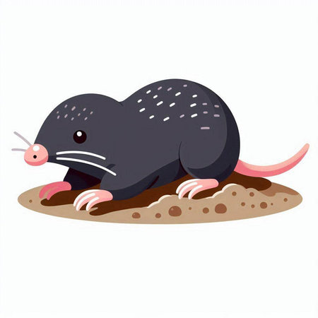 Mole isolated on white background. Vector illustration. Eps 10.のイラスト素材