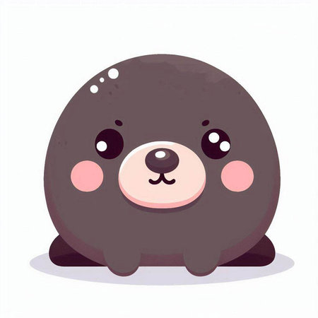 Cute baby seal on a white background. Vector illustration in cartoon style.のイラスト素材