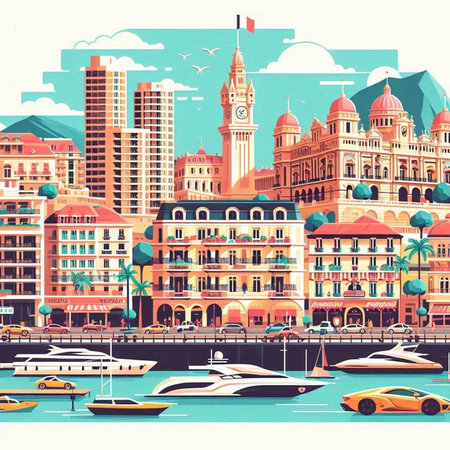 Sydney, Australia. Cityscape with yachts and boats. Vector illustration.のイラスト素材