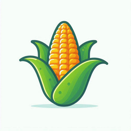 Illustration of corncob on a white background. Vector illustrationのイラスト素材