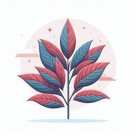 Illustration of colorful leaves on a white background. Vector illustration.のイラスト素材