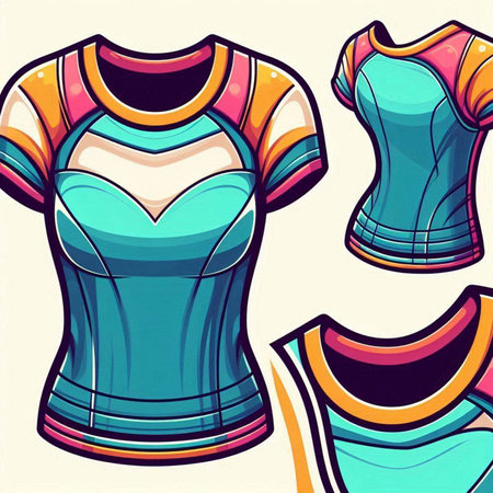 Set of sportswear, t-shirt, vector illustration.のイラスト素材