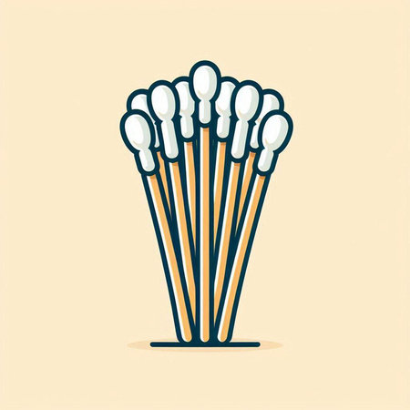 Cotton swab icon. Vector illustration of cotton swab.のイラスト素材