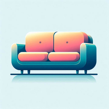 modern sofa on a blue background, vector illustration, eps10のイラスト素材