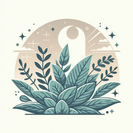 Vector illustration with cactus in flat style. Floral background.のイラスト素材