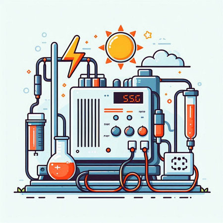 Electrical equipment. Vector illustration, flat line art style design.のイラスト素材