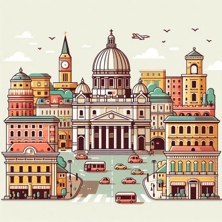 St. Petersburg, Russia - famous travel landmarks. Vector illustration.のイラスト素材