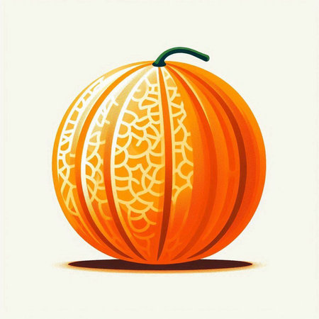 Illustration of an orange pumpkin isolated on a white background - vectorのイラスト素材