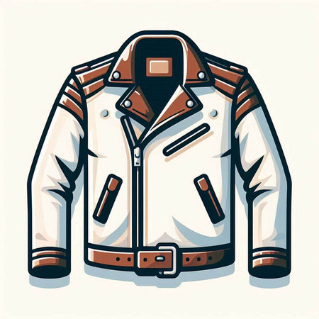 Vector illustration of men's jacket in retro style. Isolated on white background.のイラスト素材
