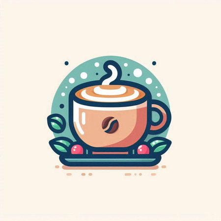 Coffee cup icon. Cappuccino vector illustration.のイラスト素材