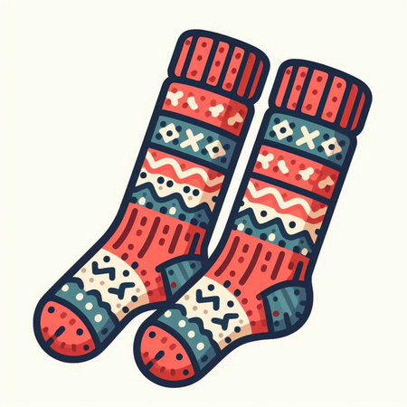 Hand drawn doodle socks. Vector illustration. Isolated on white background.のイラスト素材
