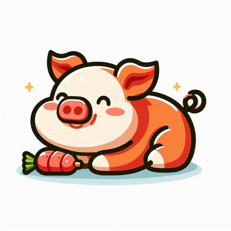 Cute piglet cartoon vector illustration. Cute piglet vector illustration.のイラスト素材