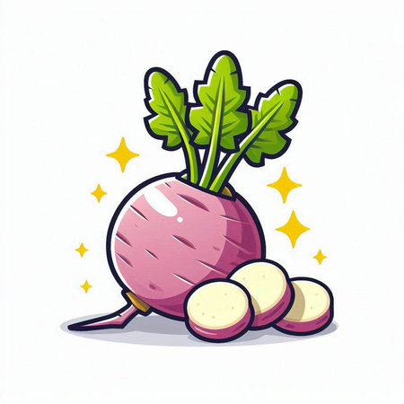 Illustration of a radish isolated on a white background - vectorのイラスト素材