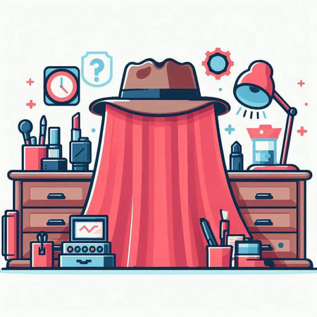 Vector illustration of a woman in a dressing room. Flat style.のイラスト素材