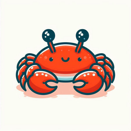 Cute cartoon crab. Vector illustration of a cute cartoon crab.のイラスト素材