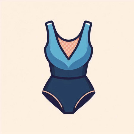 Swimsuit. Vector illustration of a swimsuit. Flat design.のイラスト素材