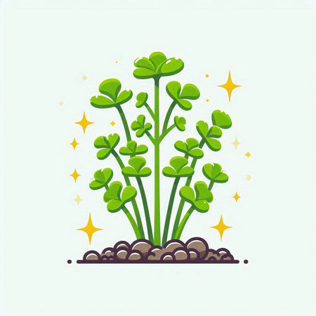 Green sprout in the ground. Vector illustration for your design.のイラスト素材