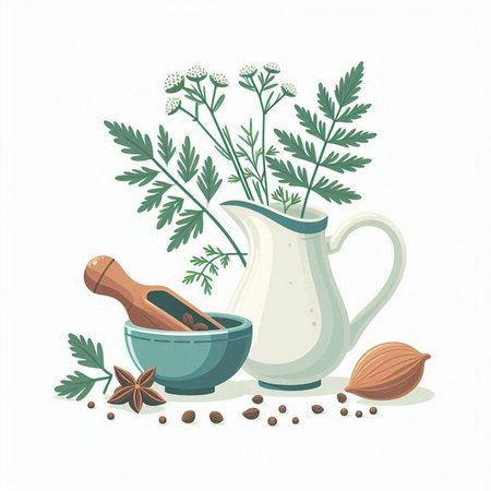 Herbs and spices. Herbs and spices. Vector illustration.のイラスト素材
