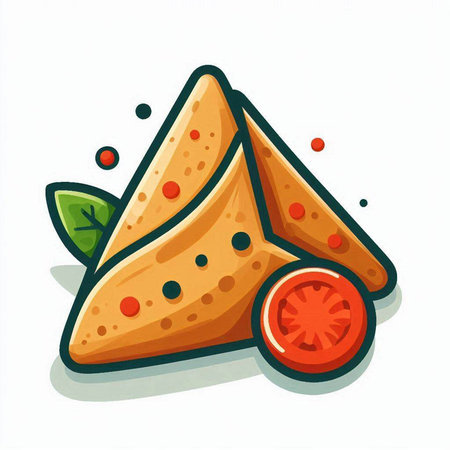 Mexican quesadilla icon. Vector illustration in cartoon styleのイラスト素材