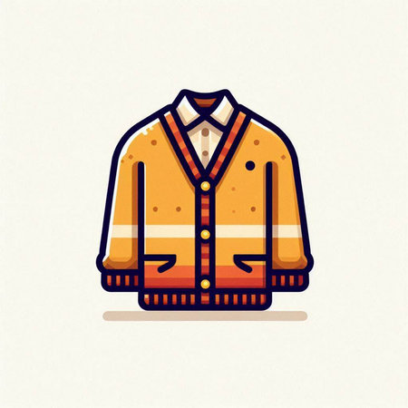 Vector illustration of a jacket with a collar on a white background.のイラスト素材