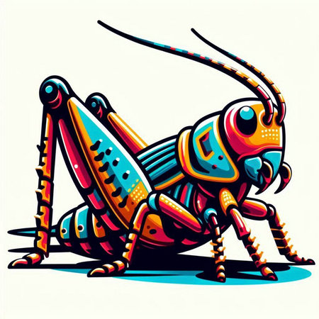 Grasshopper vector illustration. Vector illustration of grasshopper.のイラスト素材