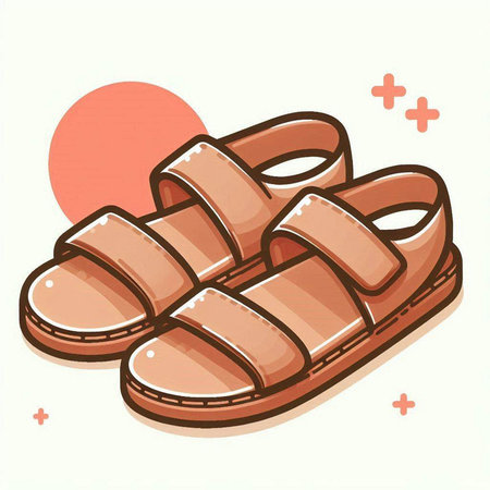 Slipper icon. Vector illustration of a pair of slippers.のイラスト素材