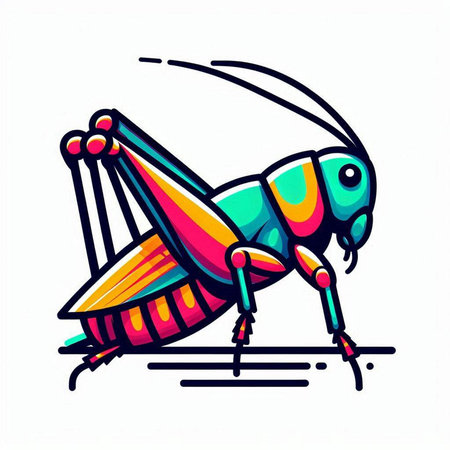 Grasshopper icon. Vector illustration of grasshopper.のイラスト素材