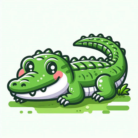 Crocodile. Cute cartoon character. Vector illustration.のイラスト素材