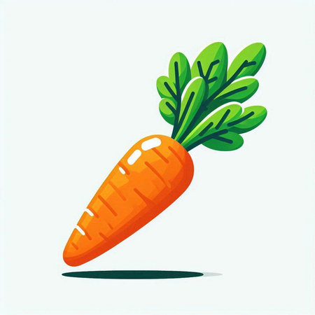 Carrot with leaves. Vector illustration isolated on white background. Cartoon style.のイラスト素材
