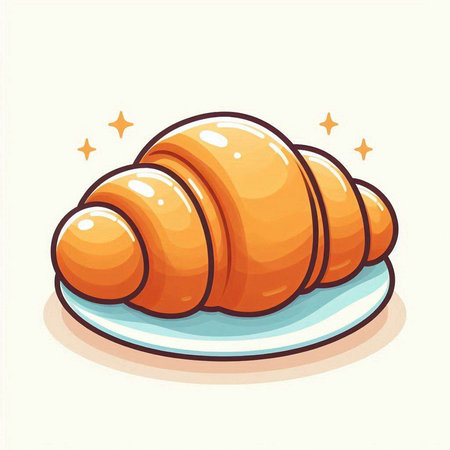 Croissant icon. Vector illustration of a croissant.のイラスト素材