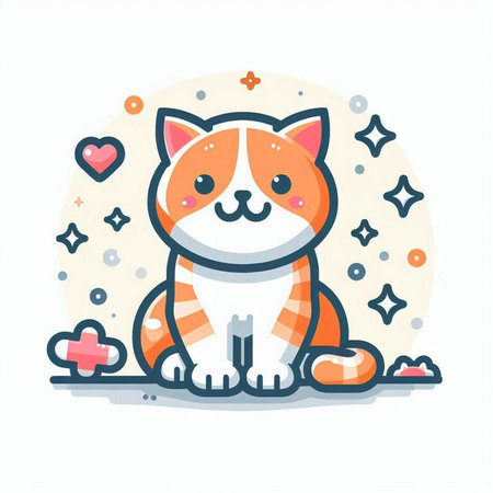 Cute dog sitting on the floor. Vector illustration in flat style.のイラスト素材