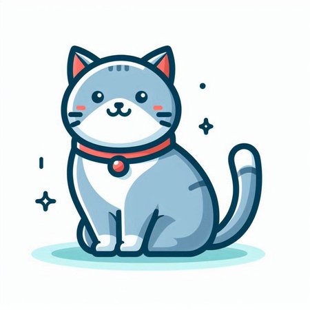 Cute cartoon cat character. Vector illustration in a flat style.のイラスト素材