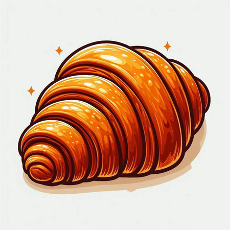 Croissant icon. Vector illustration of a croissant.のイラスト素材